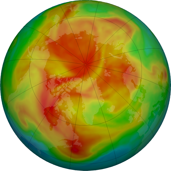 Arctic ozone map for 31 March 2023